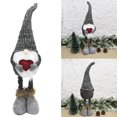 thumbnail image 3 of Kearding Gnomo de Navidad Decoración de felpa Adorno de elfo de Navidad multipropósito Muñeco de gnomo de Navidad con pierna telescópica para Kits de decoración para fiestas Gris Kearding HA027128-01, 3 of 6