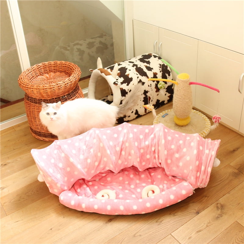 Cat Dog Tunnel Bed With Mat Metacrafter Collapsible 3 Way Cat