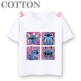 thumbnail image 3 of Camisetas de algodón para niños de moda de verano con múltiples estampados de manga corta y cuello redondo de Disney Stitch Anime, 3 of 5