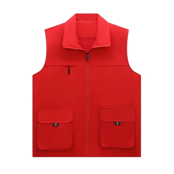 Zwiiyzr Womens Breathable Fishing Vest Lightweight Hiking Gear Multi-Pocket Sleeveless Jacket For Outdoor Travel Trekking And Camping Red