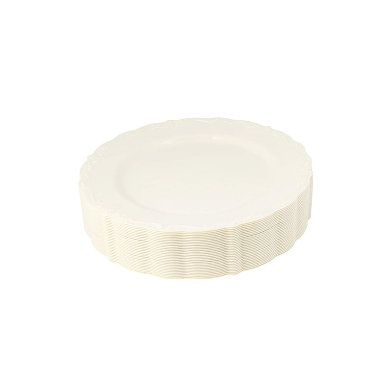 Cream 2024 disposable plates