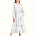 thumbnail image 2 of Posijego Big Girls Tiered Maxi Dresses Spring Long Sleeve Flowy Tiered Dress Casual Fall Dresses with Pockets, 2 of 6