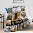 thumbnail image 2 of AISENIN Custom Blanket 15 Photos Collage Text Customized Blankets Personalized Blanket Memorial Birthday Christmas New Year Gifts for Dad Mom Daughter Friends Teacher, 2 of 5