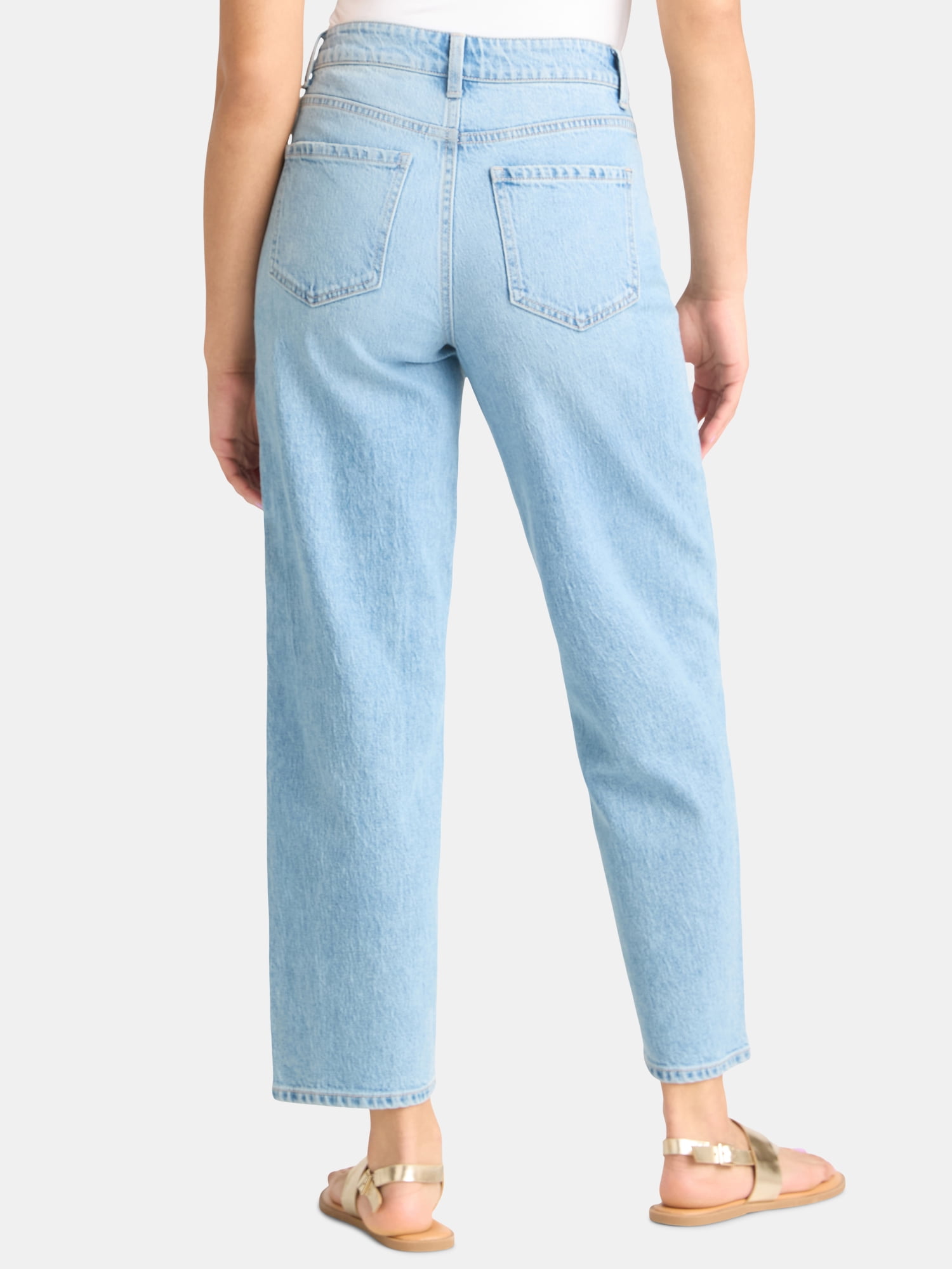 Time and Tru Women's High Rise Barrel Jeans, 26.5" Inseam, Sizes 0-20