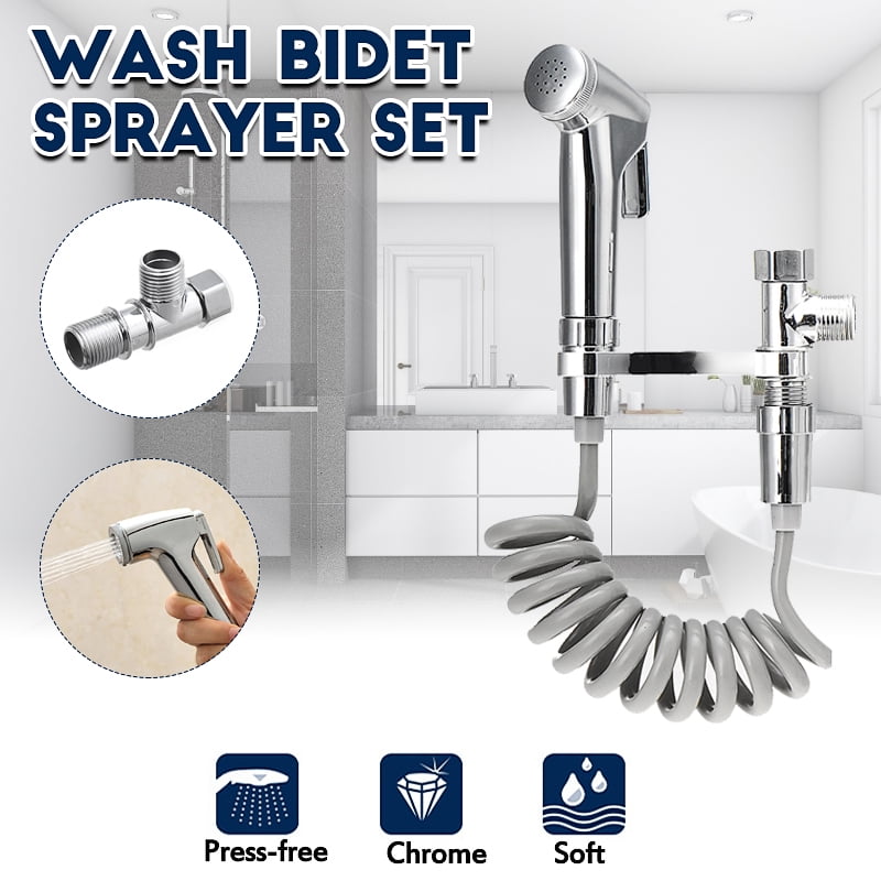 Handheld Spray Bidet Shower Head Adapter Kit with Wall Bracket Hose