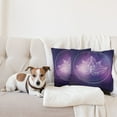 thumbnail image 4 of Ambesonne Galaxy Mandala Throw Pillow Cover 2 Pack, Lotus Flower Space, 16", Dark Purple Violet, 4 of 5