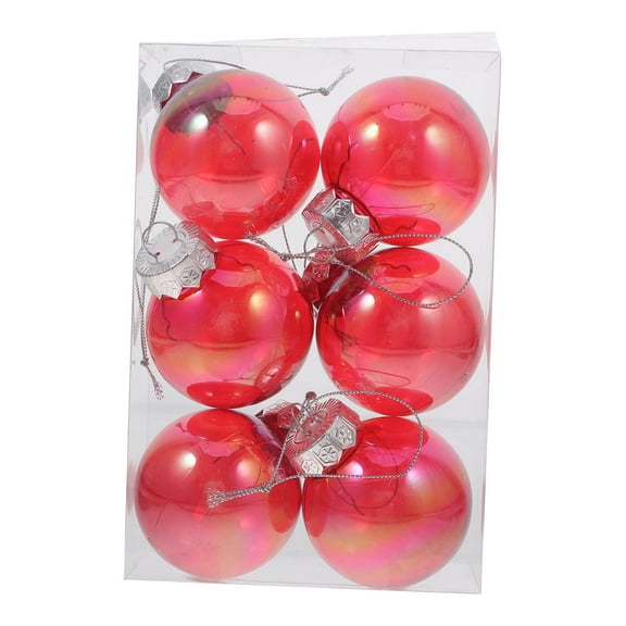 WHAMVOX  6 PCS Giant Red Ornaments for Christmas Tree Shatterproof Ball