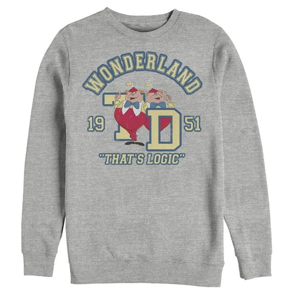 Men's Alice in Wonderland Retro Tweedledee and Tweedledum That's Logic Sweatshirt Athletic Heather X Large