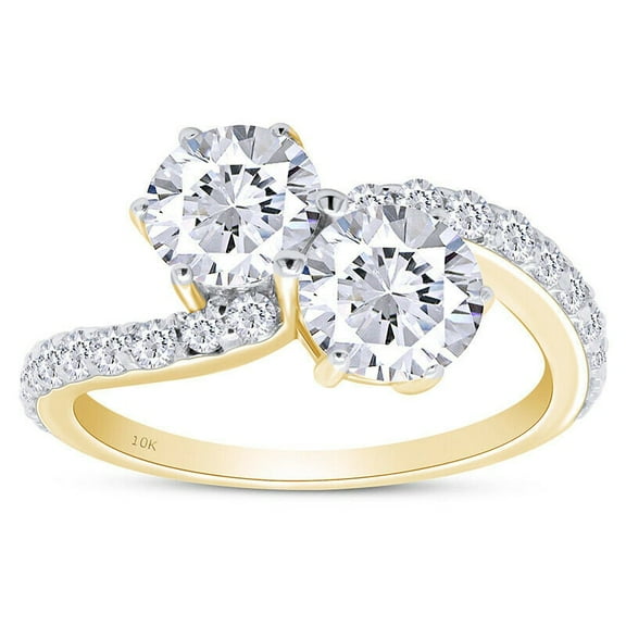2.00 Carats Certified Round Moissanite Solitaire Engagement Ring, 18K White Gold Plated Ring /925 Sterling Silver Ring