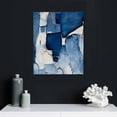 thumbnail image 4 of COMIO Abstract Grey White Navy Blue Wall Painting Canvas Wall Art Blue Marble Picture for Bedroom Wall Decor Modern Abstract Picture Canvas Artwork White and Blue Flower Art, 4 of 4