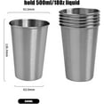thumbnail image 3 of Stainless Steel Cups 18 oz Unbreakable and Reusable Drinking Cups Eco-Friendly Healthy Tumbler Set for Milk Juice and Water Dishwasher Safe (10 Pcs), 3 of 8
