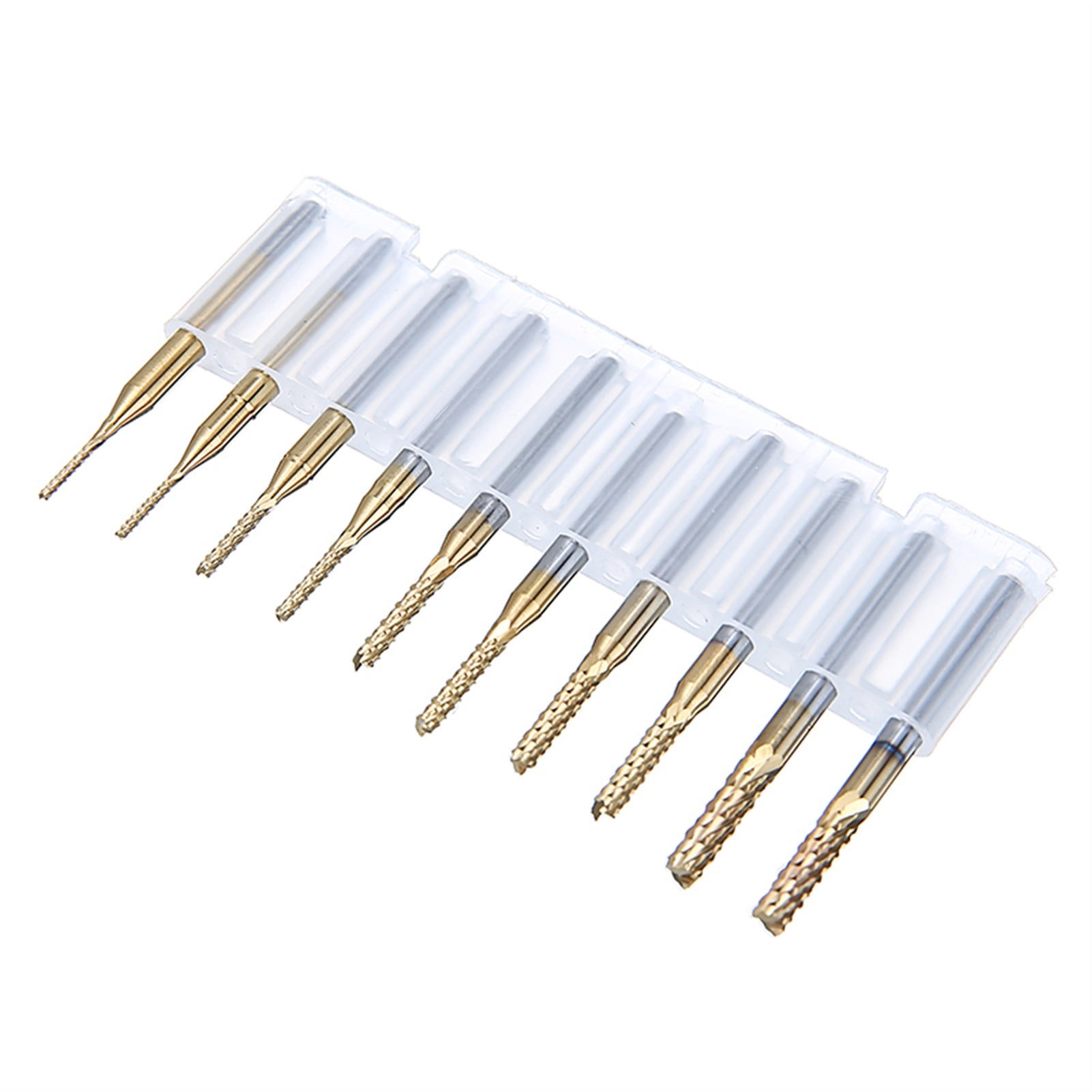 10pcs End Mill Drill Bit Set 1mm-3mm CNC Milling Bits 3.175mm Shank PCB Milling Cutter for Metal Milling Carbide End Mills