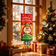 thumbnail image 3 of Amzcrzy Decoración navideña,Árbol de Navidad,Luces navideñas Letrero navideño colgante para puerta, decoración de 43 x 16 pulgadas, adorno de pared con personaje caprichoso para puerta principal, por, 3 of 6