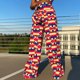 thumbnail image 1 of Puntoco Mujer Casual Impresión Pantalones Cintura Alta Sueltos Pierna Ancha Pantalones Largos Puntoco Puntoco-6681, 1 of 4
