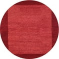 thumbnail image 1 of Ahgly Company Machine Washable Indoor Round Contemporary Ferrari Red Area Rugs, 5' Round, 1 of 7