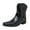 Black, variant on Leozcaa Men's Motorcycle Boot for Riding Waterproof PU Leather Mid Calf Boots for Men Ankle Short Boots