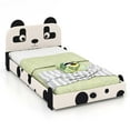 thumbnail image 1 of Costway Lit pour Enfants Taille Simple, Cadre de Lit Rembourré Profil Bas avec Tête de Lit Panda, 1 of 10