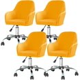 thumbnail image 1 of N/A Velvet Swivel Armrest Curved Back, Home Office Desk Chair Covers, Stretch Wingback Dining Chair Cover Protector, for Vanity Living Room,J,4pack, 1 of 1