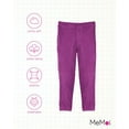 thumbnail image 6 of MeMoi  Thin Ribbed Comfort Stretch Cotton Blend Leggings - Girls - Female, 2-4, Purple, 6 of 8