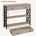 thumbnail image 4 of Yaheetech 2-Tier Console Table for Living Room, Gray, 4 of 8