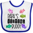 thumbnail image 3 of Inktastic Papa's Fishing Buddy with Colorful Fish Boys or Girls Baby Bib, 3 of 4