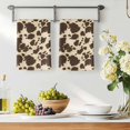 thumbnail image 2 of Cow Print Kitchen Towels Set of 3, Farmhouse Beige Brown Animal Prints Vintage Soft Microfiber Dish Towels, Absorbent Quick-Dry Washable Dishcloths for Kitchen Cleaning, Drying Dishes, 18x28 Inches, 2 of 9