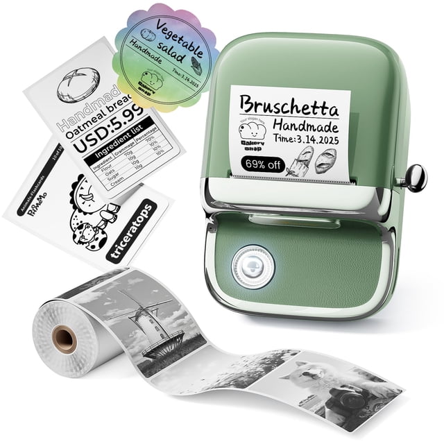 Rotuladora Phomemo M150, etiquetadora térmica Bluetooth con cinta, miniimpresora térmica de etiquetas mejorada para códigos de barras, direcciones, correo, compatible con teléfono y PC