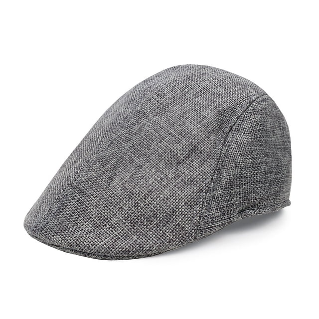 Boina de lino y algodón para hombre, gorra retro, gorra para personas de mediana edad y mayores, gorra sencilla y ligera, gorra fina de verano con protección solar