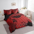 thumbnail image 7 of Erosebridal Chicago Bedding Sets Twin Size,Basketball Sports Comforter Sets with Sheets,Red Black Splashing Ink Bed in a Bag Twin Size,Ultra Soft Room Decor Reversible,7-Piece, 7 of 7