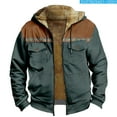 thumbnail image 7 of Mens Retro Solid Color Long Sleeve Stand Collar Three Mens Coat Strap Waist Length, 7 of 7
