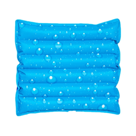 Coussin de Refroidissement en Glace Matériau Pvc Épaissi 45X45Cm Grande Entrée d'Eau Remplissage Facile Drain Lavable Résistant aux Couleurs Tapis d'Eau en Gel d'Été pour Maison Bureau Bleu K-133 D