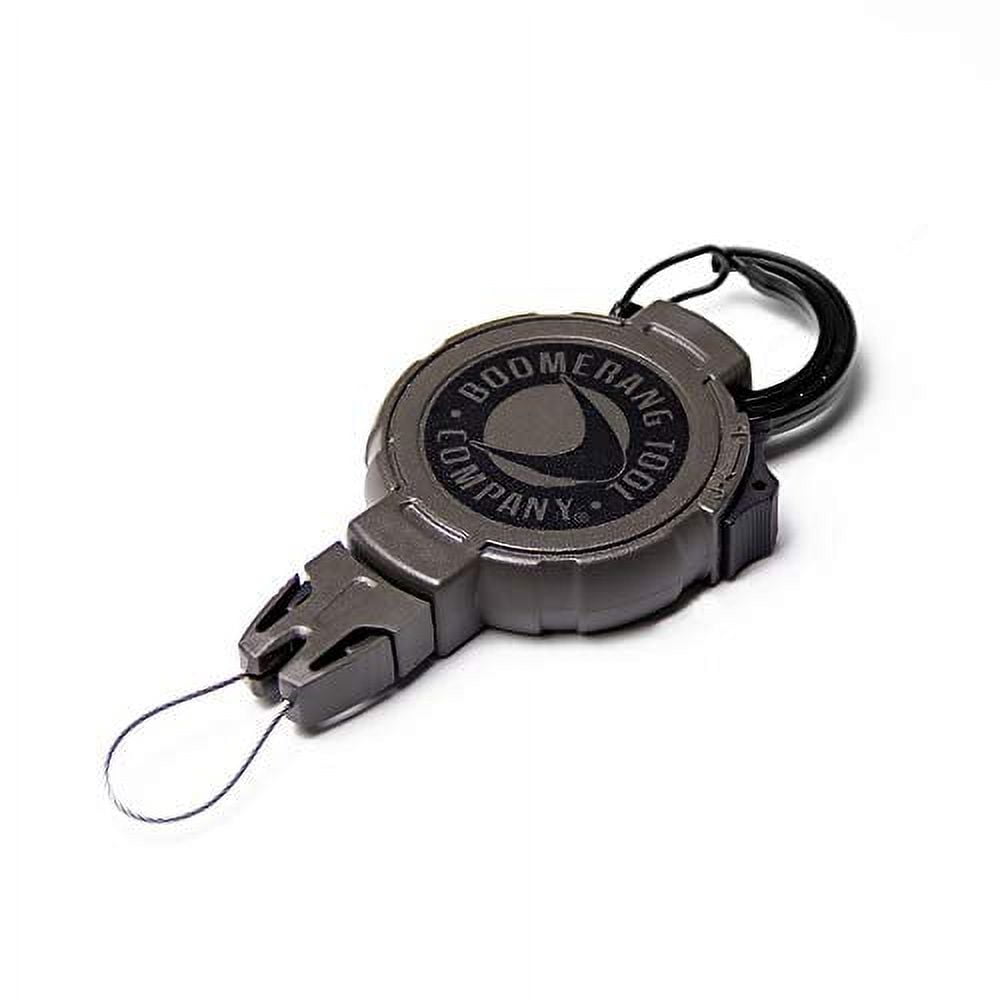 Boomerang Hunting Large Retractable Gear Tether, Carabiner, 48" Kevlar Cord, 8 oz. Retraction, Green Polycarbonate Case, Universal Attachment