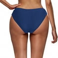 thumbnail image 4 of Women Swim Bottom Under $10 Free Shipping Solid Color High Waisted Sexy Drawstring Pleated Swimsuit, 4 of 4
