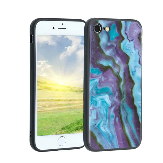 Compatible with iPhone SE 2020 Phone Case, Marble-126 Case Men Women, Flexible Silicone Shockproof Case for iPhone SE 2020