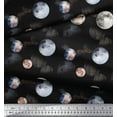 thumbnail image 2 of Soimoi Black Cotton Duck Fabric Planet Galaxy Print Fabric by Yard 44 Inch Wide, 2 of 3