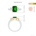 thumbnail image 5 of ANGARA Lab Grown 2.25 Ct Emerald and Lab Diamond Three Stone Ring for Women in 14K White & Yellow Gold (Size-9x7mm) | May Birthstone, Anniversary, Jewelry Gift for Women | Lab-Grown Emerald Ring, 5 of 9