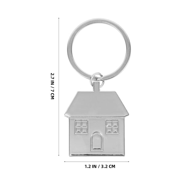 Masteelf Matching Keychains Home Shaped House Decoration Warming Silver