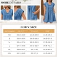thumbnail image 6 of Summer Cap Sleeve Women Casual Tie V Neck Loose Denim Mini Dress, 6 of 6