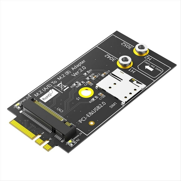 Adaptador M.2 Key B A A+e con Ranura para Tarjeta NANO SIM para Módulo 3G/4G/5G