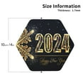 thumbnail image 2 of Honeii Happy New Year 2024 (5) print Leather Coaster Set of 4, ideal for safeguarding your furniture from drinks spills and effortless cleanup-Hexagon, 2 of 6