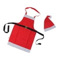 thumbnail image 2 of Festive Red & White Christmas Apron and Santa Claus Hat 2-Piece Set - Adult Size, 2 of 2