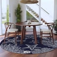 thumbnail image 3 of Round Rug 5Ft Washable Non-Slip, Navy Blue Coastal Circle Area Rugs for Living Room Bedroom, Starfish Coral Summer Beach Ocean Indoor Floor Mats Carpet Runner for Home Decor Aesthetic, 3 of 8
