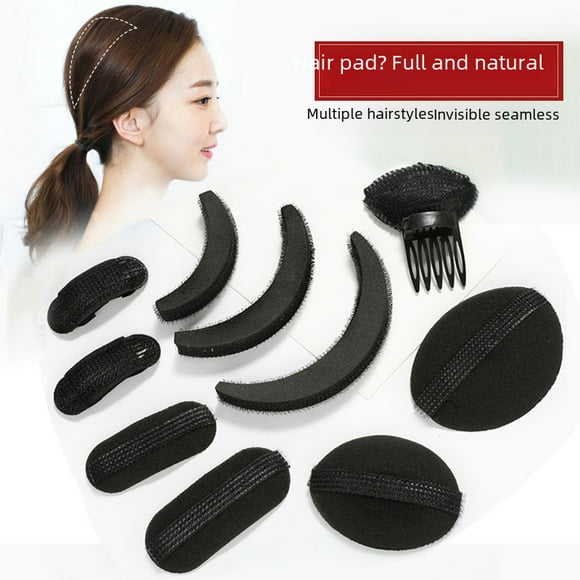 Cojín de raíz de cabello esponjoso estilo japonés y coreano, adhesivo esponjoso invisible sin dejar rastro, calentador de cabello plano colapsado, cojín de esponja para la parte posterior