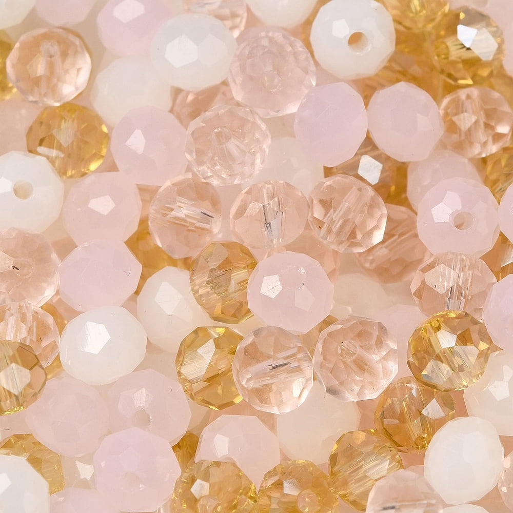 500 g Glass Beads Faceted Rondelle Pink 6x5mm Hole: 1mm 2360pcs/500g