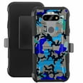 thumbnail image 1 of DALUX Hybrid Kickstand Holster Phone Case Compatible with LG Aristo 5 / Aristo 5 Plus / Fortune 3 / Rebel 5 / Tribute Monarch / K8X (2020) / Risio 4 / Phoenix 5 / K31 (2020) - Blue Stylish Camo, 1 of 4