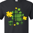thumbnail image 4 of Inktastic St. Patrick's Day Plaid Green and Yellow Shamrocks T-Shirt, 4 of 5
