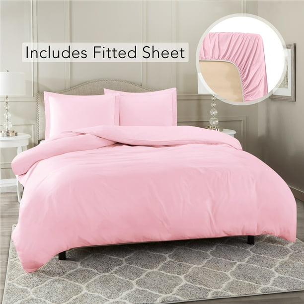 Twin XL Size Duvet Cover with 1 Fitted Sheet and 1 Pillow sham, Button