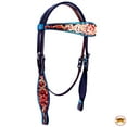 thumbnail image 2 of HILASON Western Horse Headstall Breast Collar Set American Leather Floral, 2 of 3