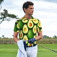 thumbnail image 3 of Pofeuu Avocado Print Men's Loose Fit Midweight Short-Sleeve Pocket Polo-X-Large, 3 of 6