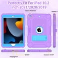 thumbnail image 4 of AVAWO Case for iPad 9th/8th/7th Generation (2021/2020/2019), iPad 10.2 Case with Pencil Holder & Kickstand, Hybrid Shockproof Protective Cover Case for iPad 9 8 7 Gen 10.2",Purple+Blue, 4 of 8